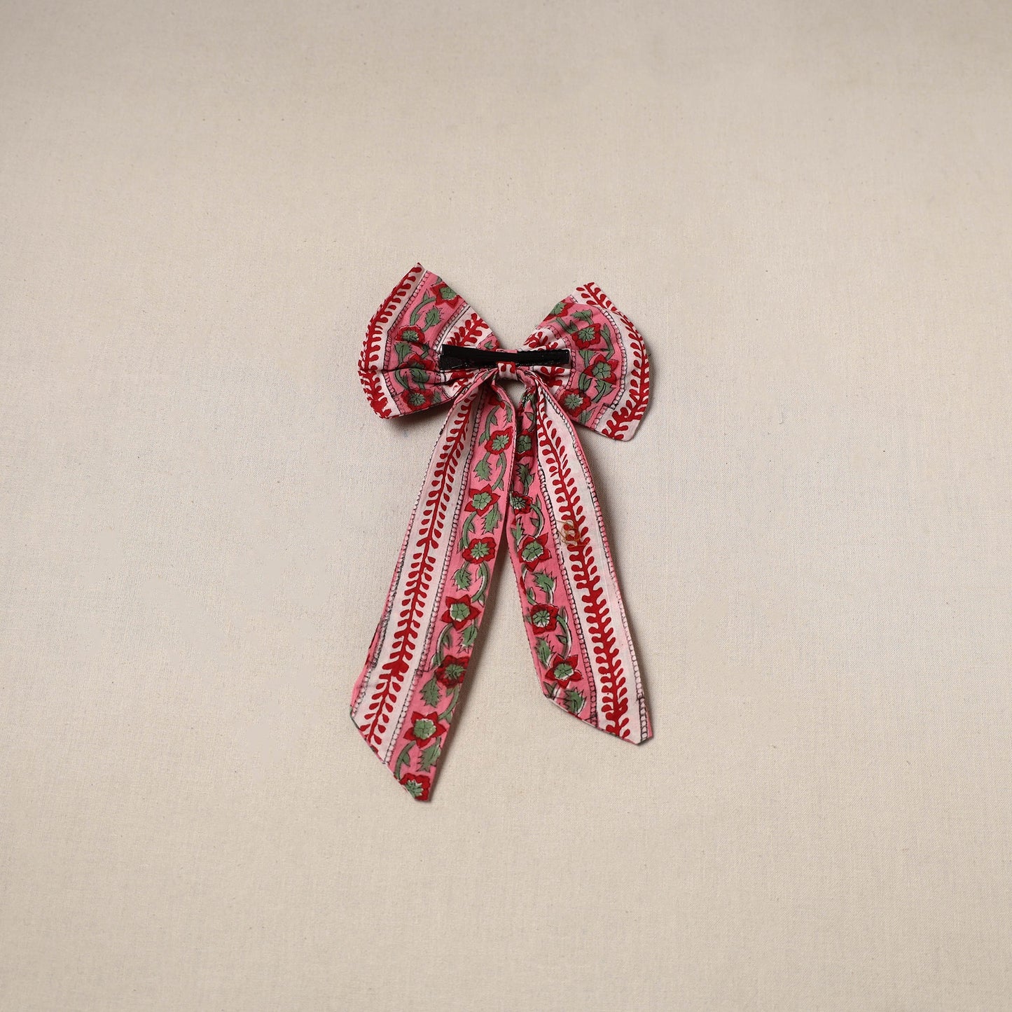 Pink - handmade women’s bow hair clip 116 - handcrafted