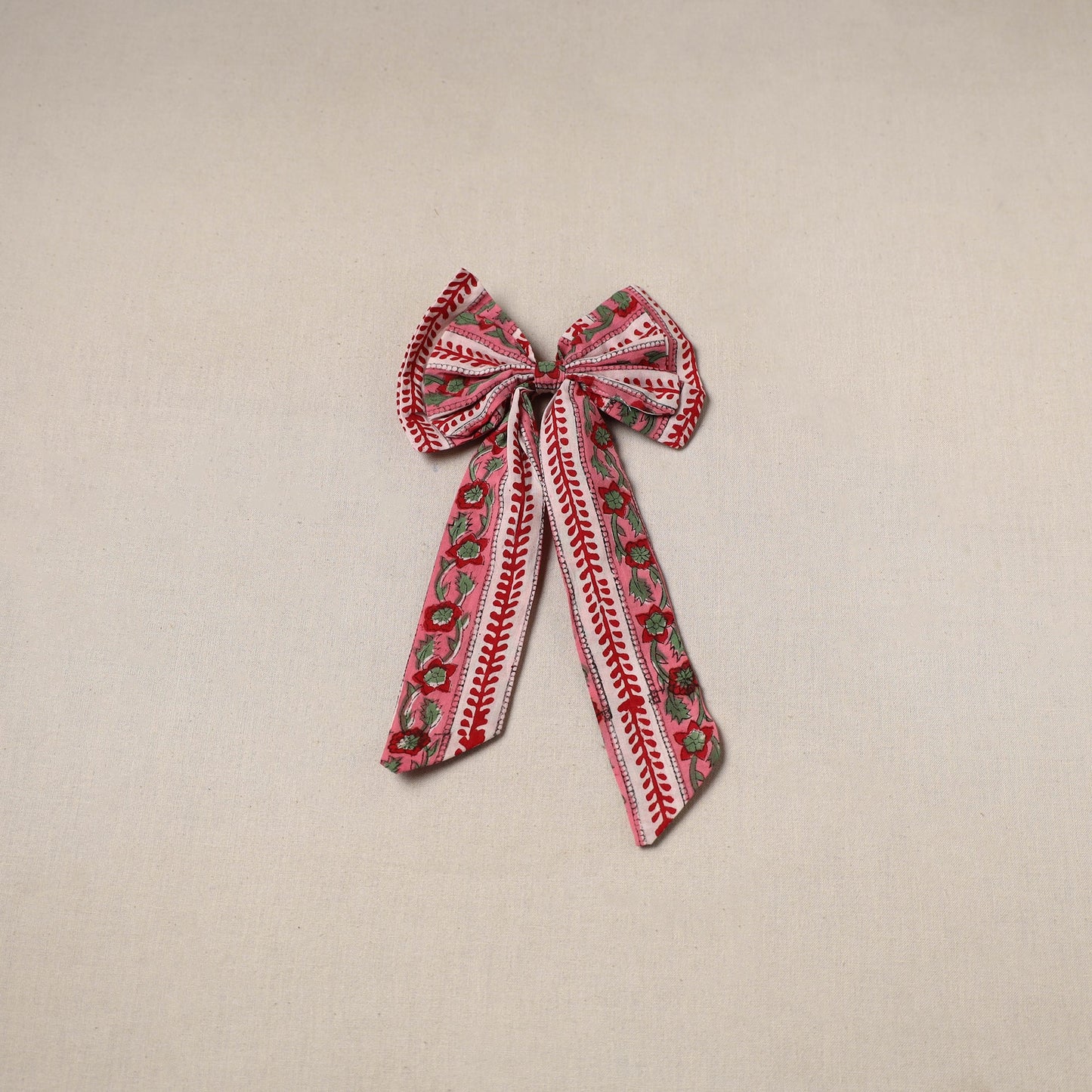 Pink - handmade women’s bow hair clip 116 - handcrafted
