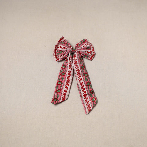 Pink - handmade women’s bow hair clip 116 - handcrafted