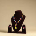 Pink Handmade Wooden Bird Beaded Necklace Set