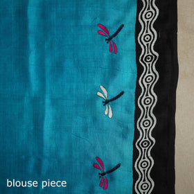 Pink - handpainted bishnupuri silk bengal kantha embroidery