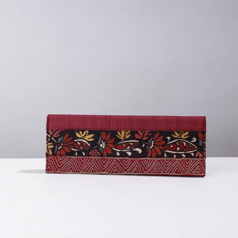 Pink Handpainted Kalamkari Natural Dyed Ghicha Silk Clutch