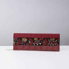 Pink Handpainted Kalamkari Natural Dyed Ghicha Silk Clutch