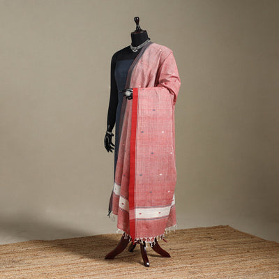 Peach - handspun handloom buti natural dyed cotton
