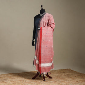 Peach - handspun handloom buti natural dyed cotton