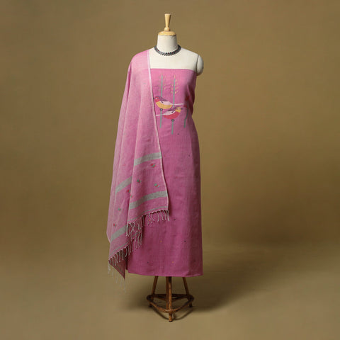 Handspun handloom phulia jamdani fine cotton 2pc unstitched