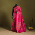Pink - handspun handloom silk pochampally patola ikat saree