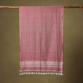 Pink - handwoven fine cotton kutch bhujodi stole 05