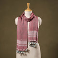Pink - handwoven fine cotton kutch bhujodi stole 05