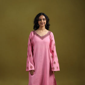 Handwoven sozni hand embroidered kashmiri merino wool