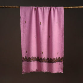 Handwoven sozni hand embroidered merino wool kashmiri stole