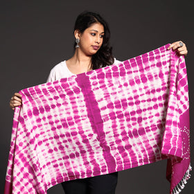  Handwoven Tie-Dye Merino Wool Shibori & Bandhani stole