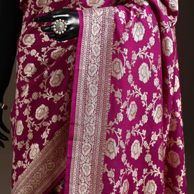 Handwoven zari jaal work mulberry x muga silk heavy