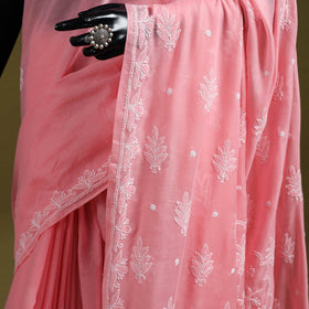 Heavy hand embroidered terivoile cotton lucknow chikan