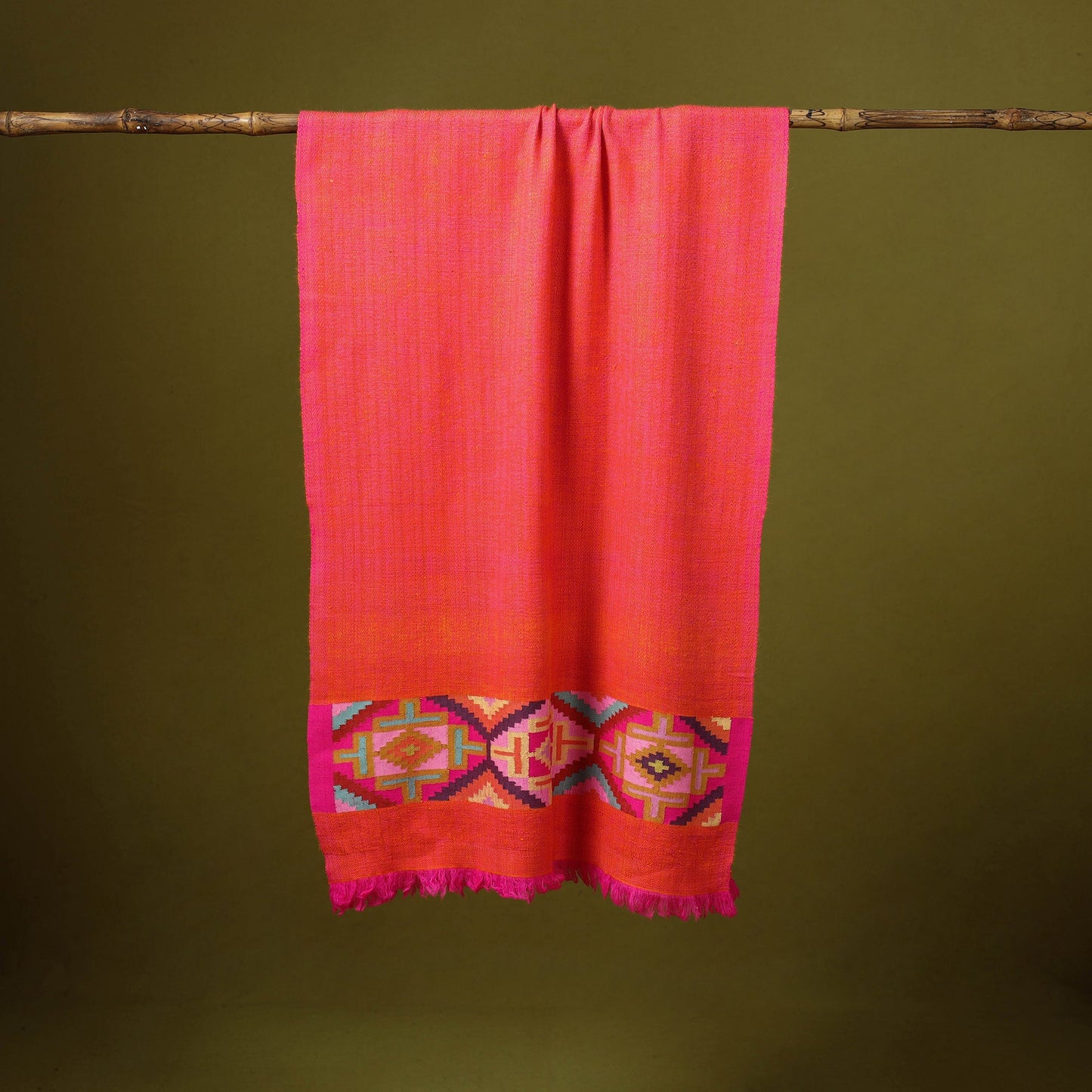 Himalayan handspun handwoven pure pashmina wool stole 18