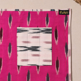 Pink Ikat Cotton Table Mat With Pocket