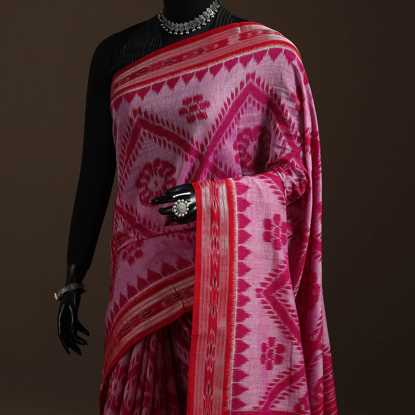 Ikat handloom cotton sambalpuri saree 09 - handcrafted
