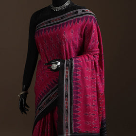 Ikat handloom cotton sambalpuri saree 17 - handcrafted