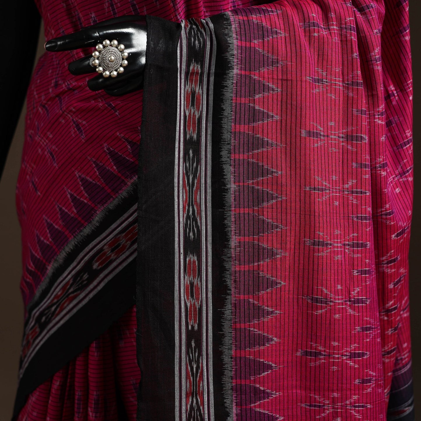 Ikat handloom cotton sambalpuri saree 17 - handcrafted