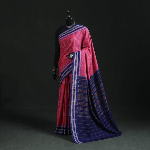 Ikat handloom cotton sambalpuri saree 47 - handcrafted
