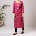 Buy iTokri Casuals - Ikat Weave Cotton Long Kurta Online at iTokri.com