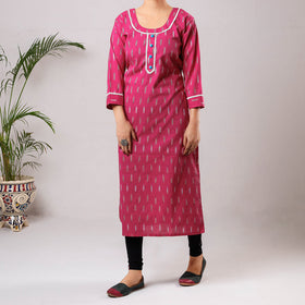 Buy iTokri Casuals - Ikat Weave Cotton Long Kurta Online at iTokri.com