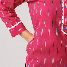 Buy iTokri Casuals - Ikat Weave Cotton Long Kurta Online at iTokri.com