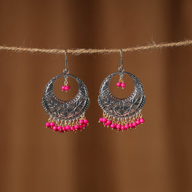 Pink Ishika German Silver Beaded Earrings