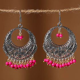 Pink Ishika German Silver Beaded Earrings