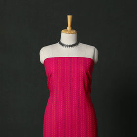 Jacquard cotton 2pc unstitched dress material with earrings