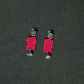 Jacquard cotton 2pc unstitched dress material with earrings