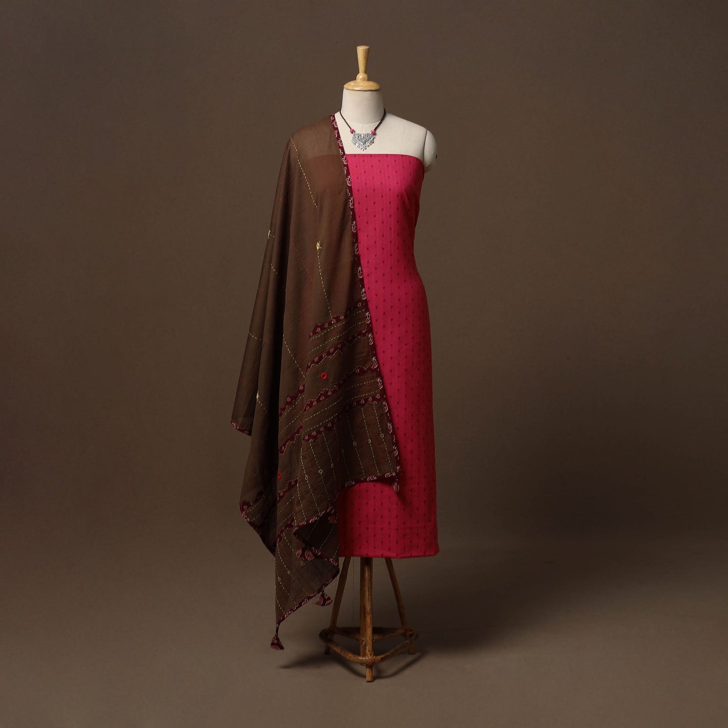 Jacquard cotton 2pc unstitched dress material