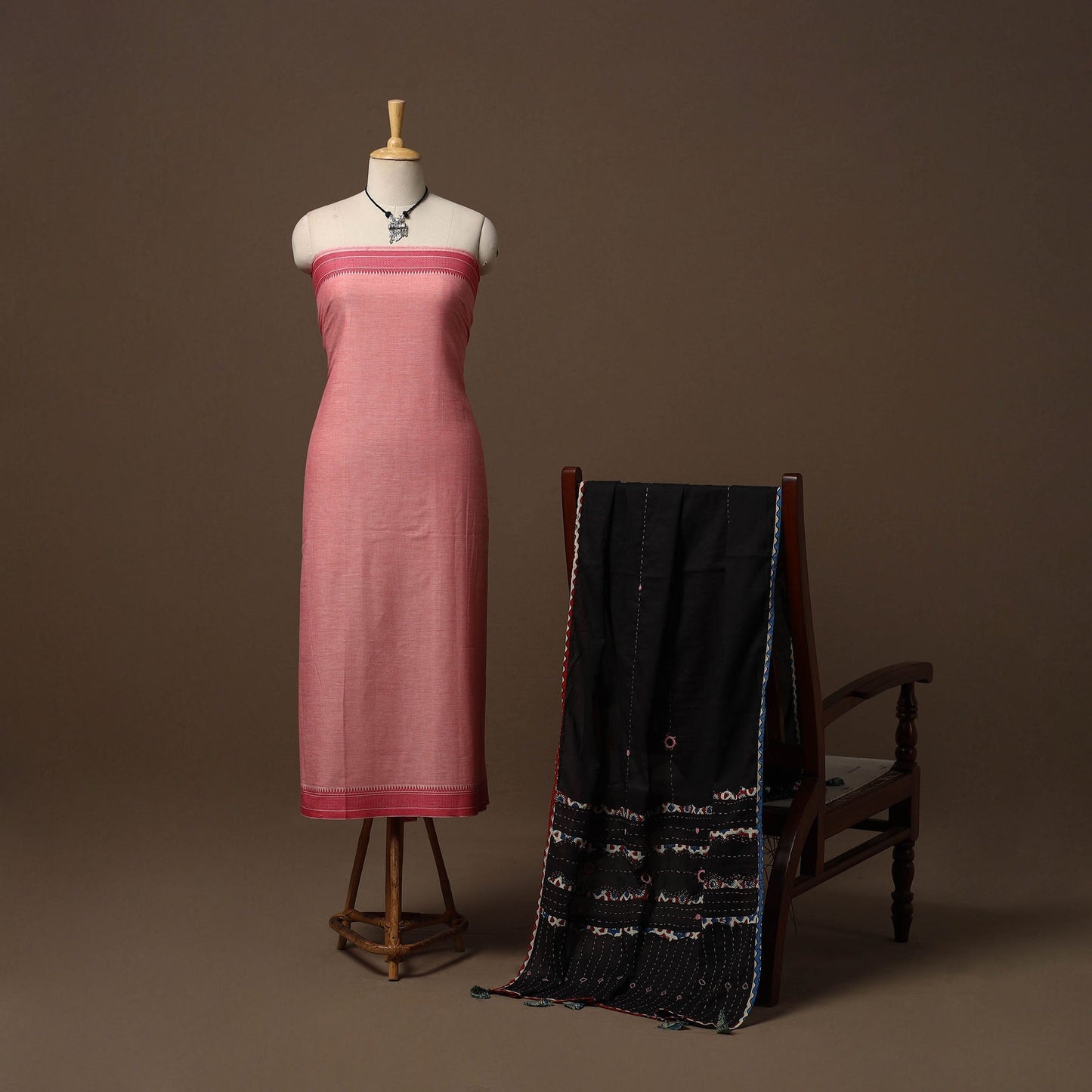 Jacquard cotton 2pc unstitched dress material
