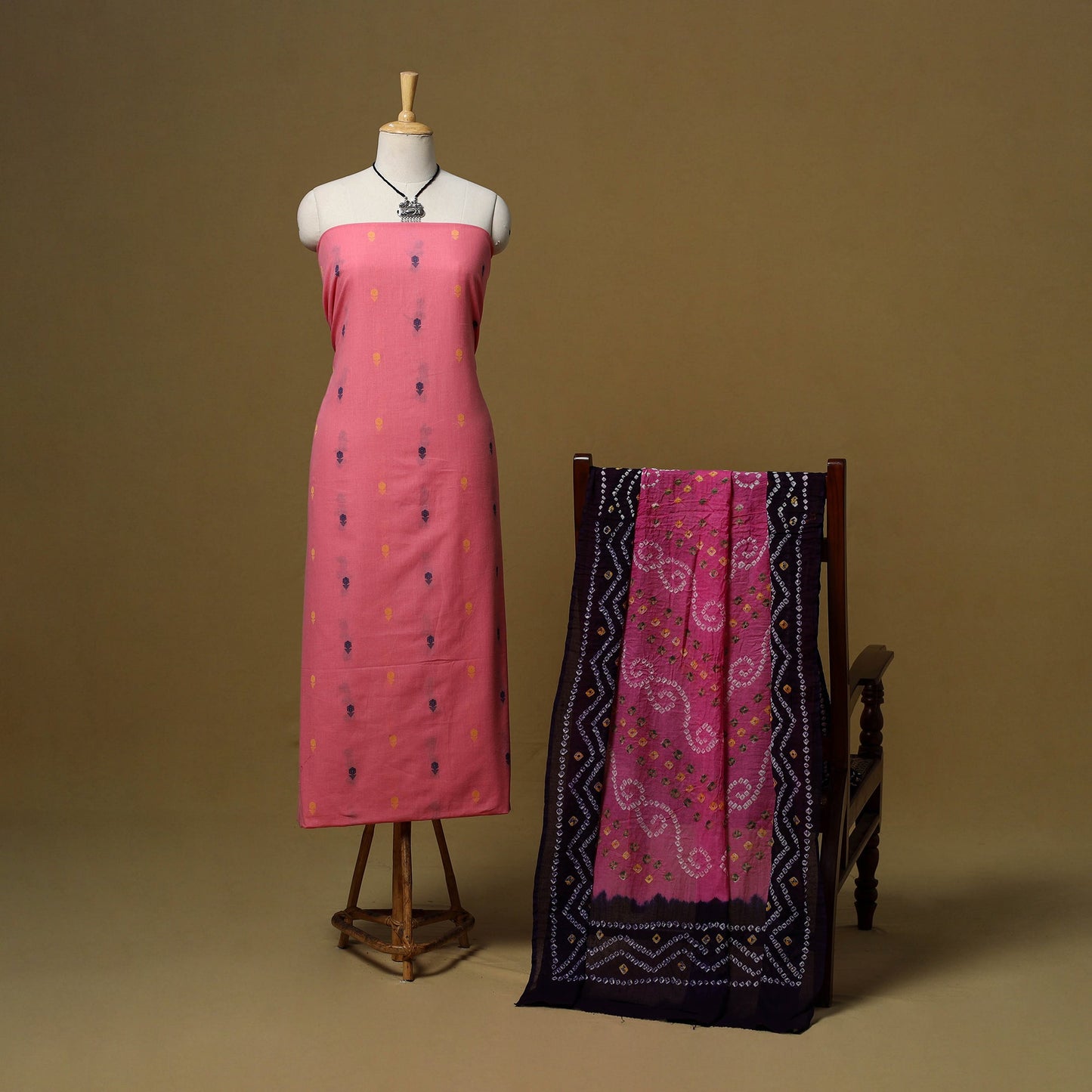 Jacquard cotton 2pc unstitched dress material
