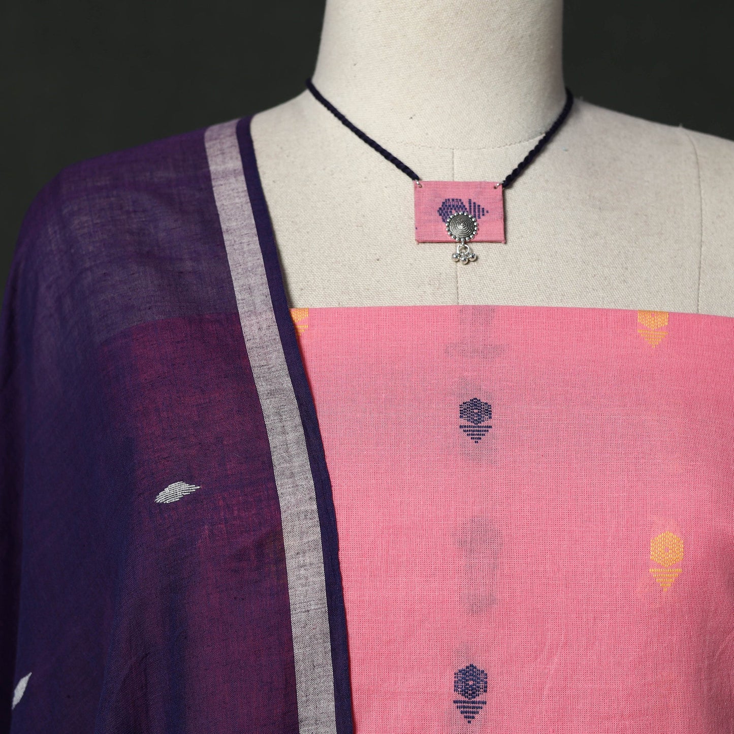 Jacquard cotton 2pc unstitched dress material