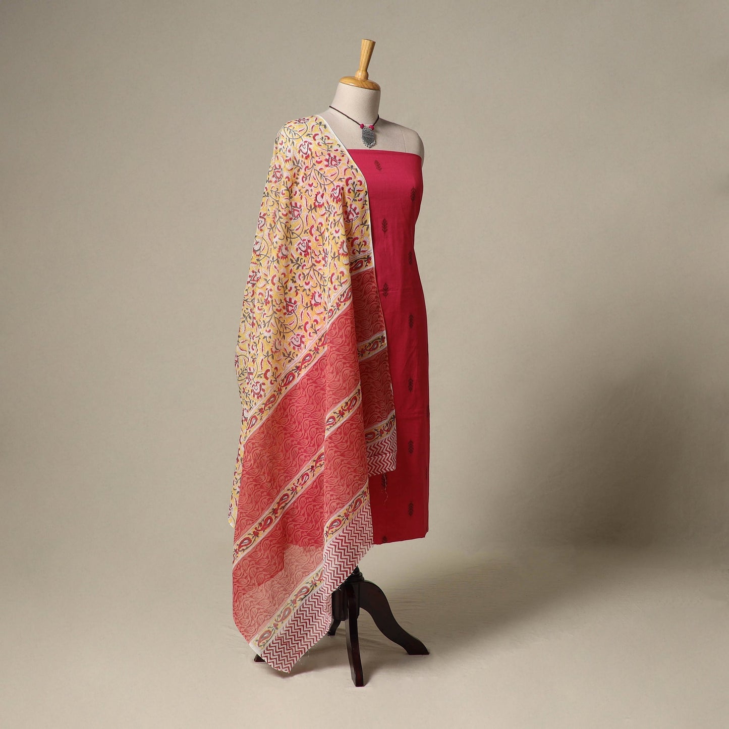 Jacquard cotton 2pc unstitched dress material