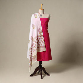 Jacquard cotton 2pc unstitched dress material
