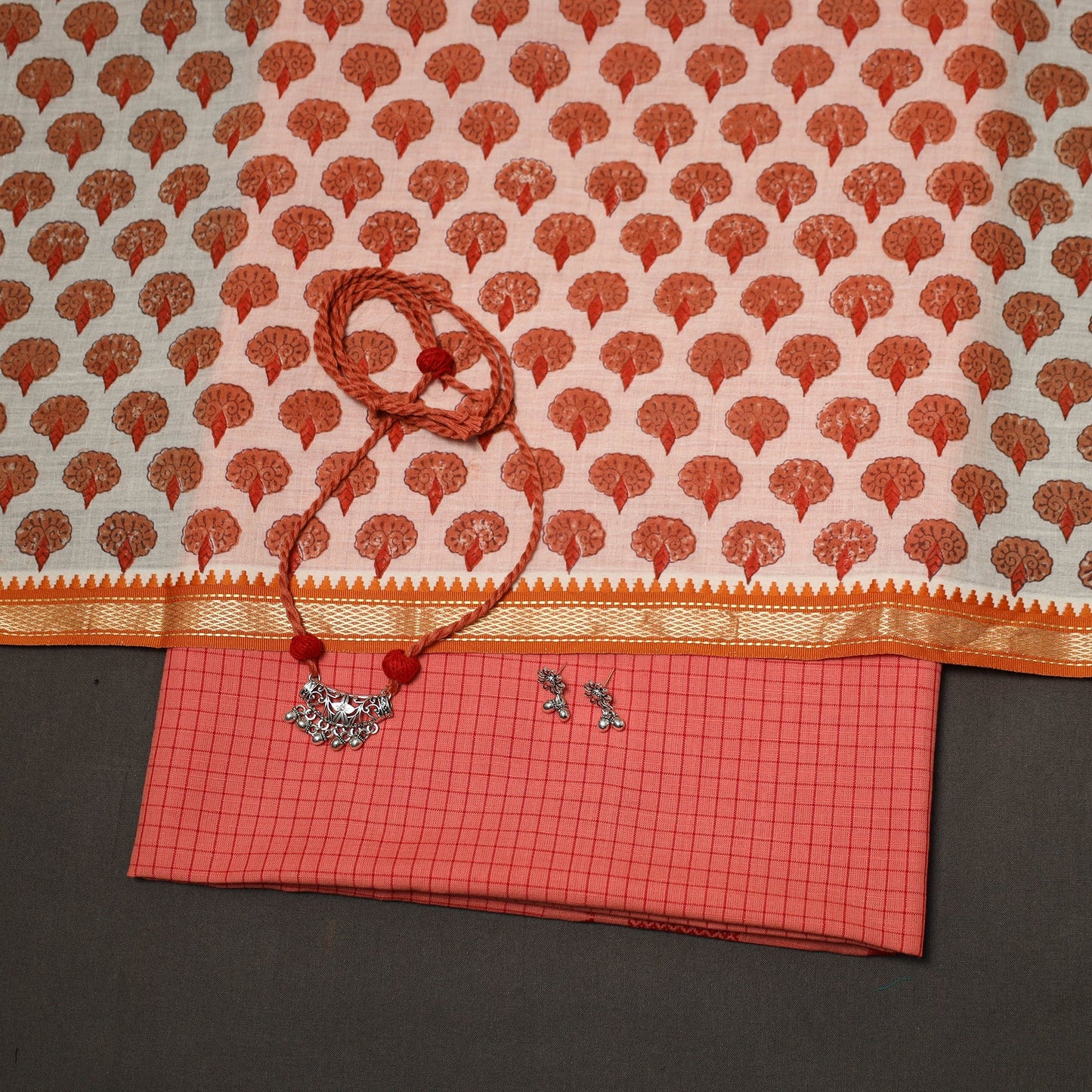 Jacquard cotton 2pc unstitched dress material