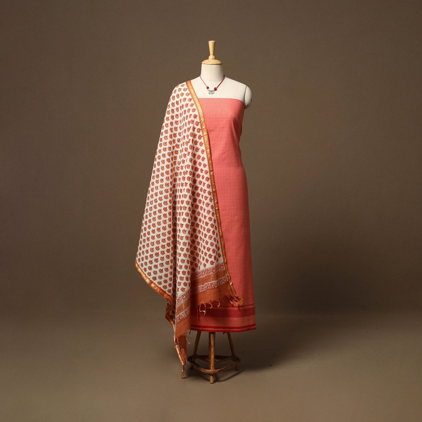 Jacquard cotton 2pc unstitched dress material