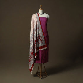 Jacquard cotton 2pc unstitched dress material kurta set 65