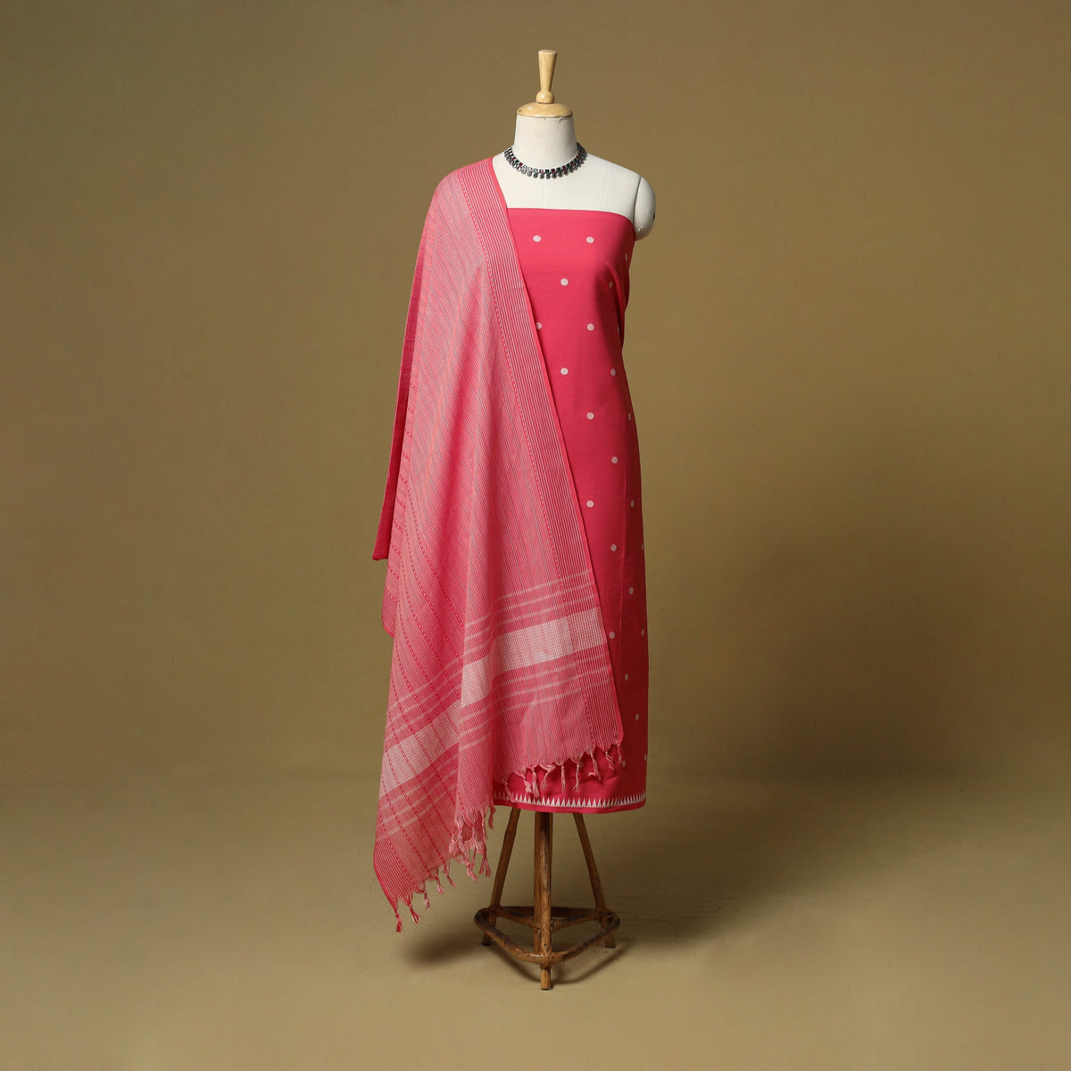 Jacquard cotton 3pc unstitched dress material 112