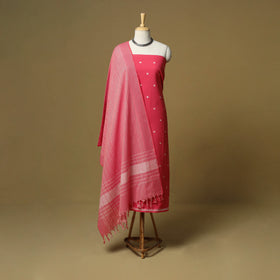 Jacquard cotton 3pc unstitched dress material 112