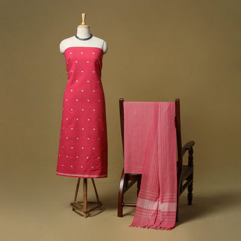 Jacquard cotton 3pc unstitched dress material 112