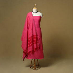 Jacquard cotton 3pc unstitched dress material 13