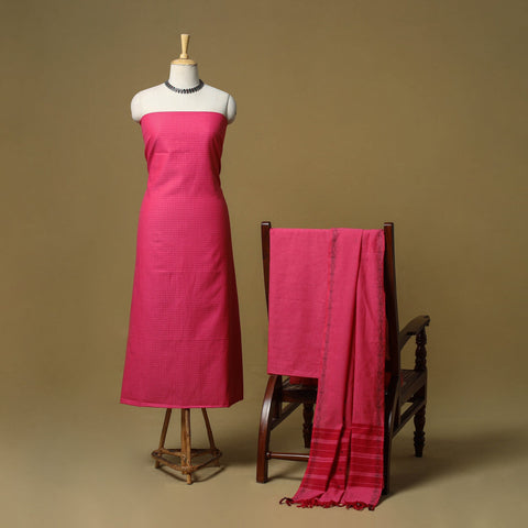 Jacquard cotton 3pc unstitched dress material 13