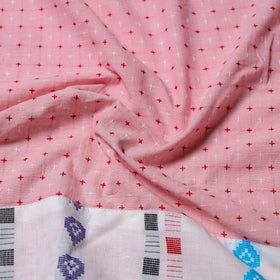 Pink - jacquard cotton blouse piece 74 - handcrafted