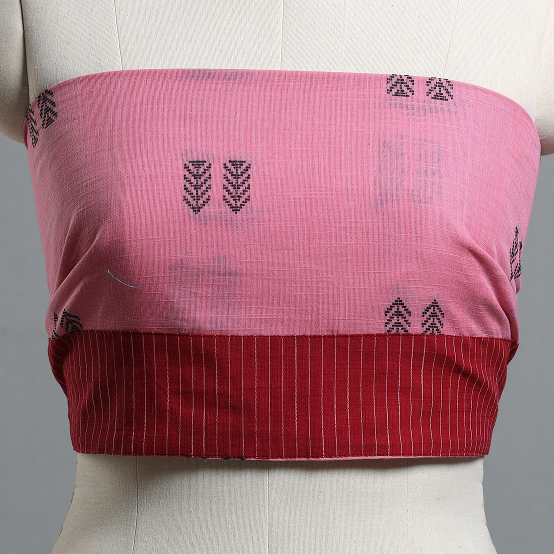 Pink - jacquard cotton blouse piece 78 - handcrafted