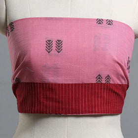 Pink - jacquard cotton blouse piece 78 - handcrafted