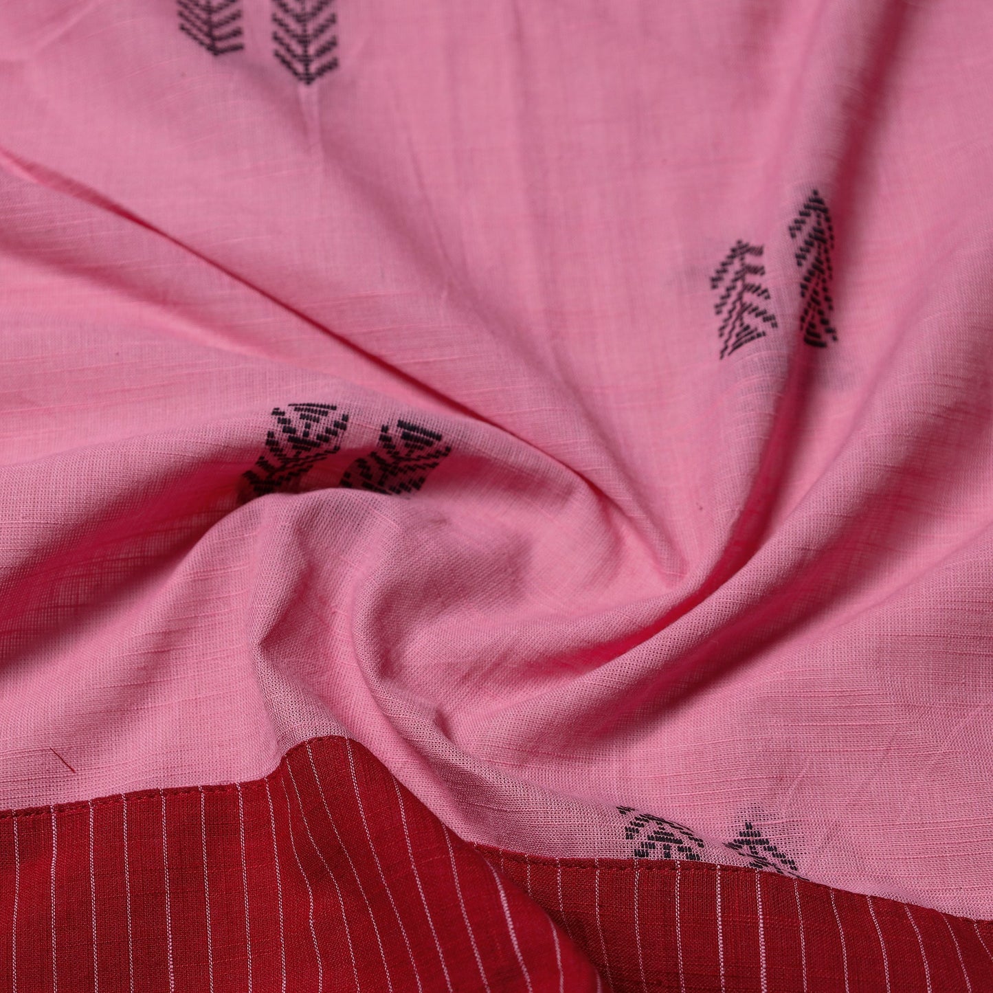 Pink - jacquard cotton blouse piece 78 - handcrafted