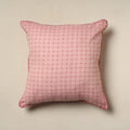 Pink Jacquard Cotton Hand Embroidery Cushion Cover (16 x 16 in) 10